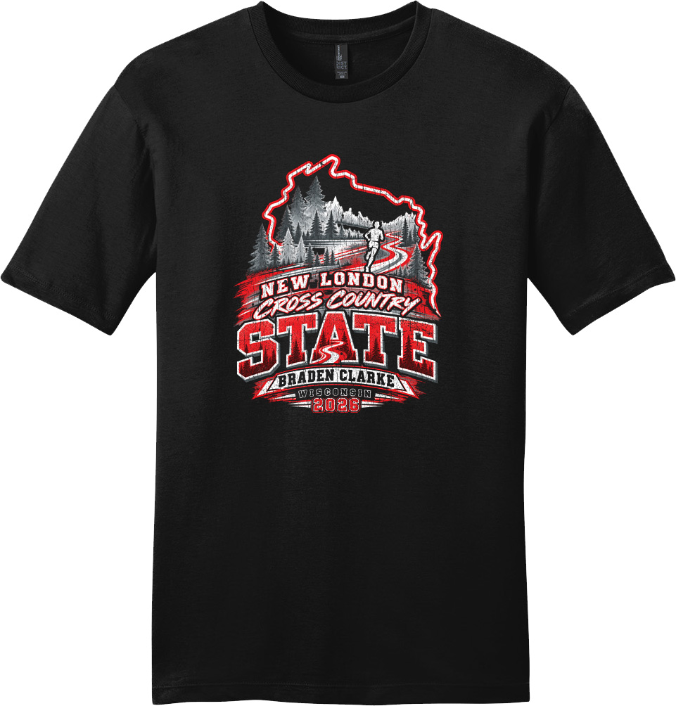 Black New London STATE XC T-shirt