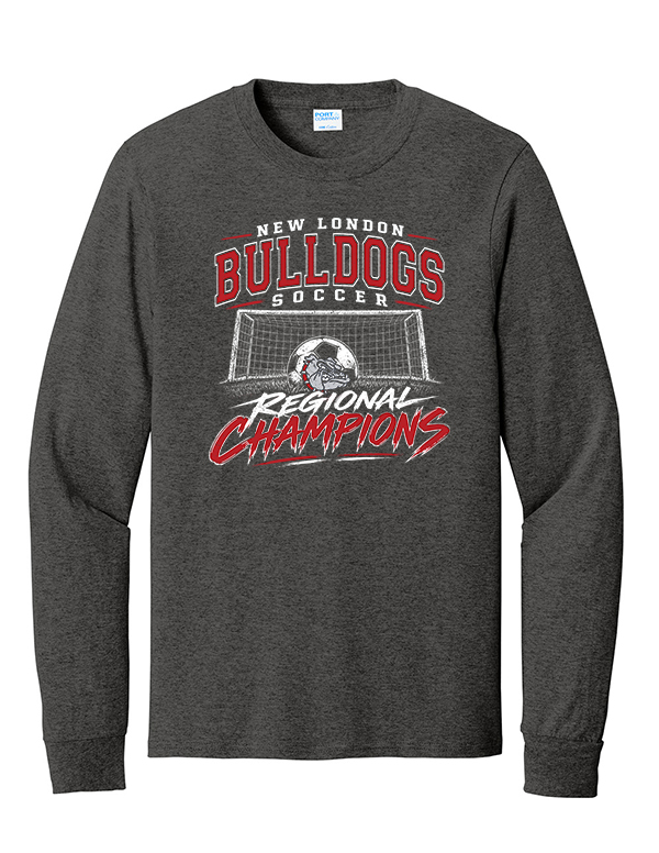Dark Heather Grey NL Soccer Regional Champs Long Sleeve Core Cotton Tee